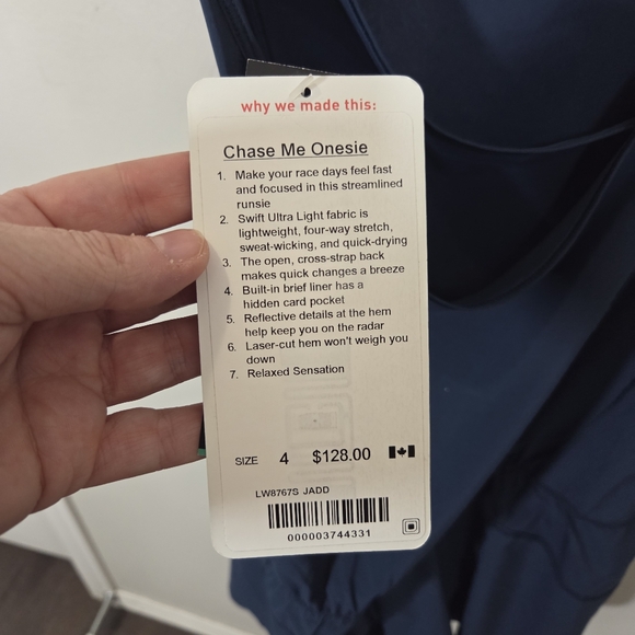 Lululemon Blue Chase Me Onsie Size 4 - Picture 6 of 6